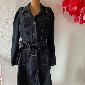 Bison denim trench coat